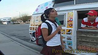 innocent ice cream seller stephany turns slutty in pickup fuck