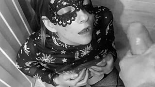 Russian in stockings loves big surprises