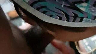 she's a wet whore with tiny tits, licking and facials