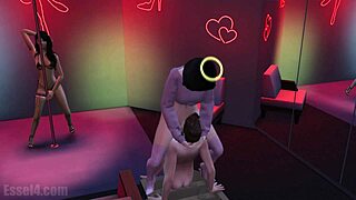 Aria in Sims 4 gets anal from shemale with blowjob domination?