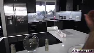 Teen shows booty and fucks step sister