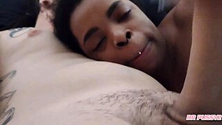Ebony Babe Sucks Big White Cock In Interracial Deepthroat