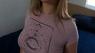 Gamer loses bet to her roommate and sucks his big cock!