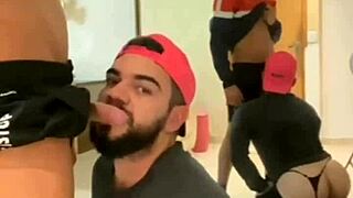 Teen boy in lingerie waits for bareback doggystyle