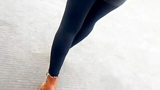 Tempting asses in public outdoor