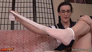 nerdy girl lyra lockhart instructs you to cum on her soles