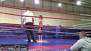 Lesbian Euro Chicks Battle Hard in Ring!