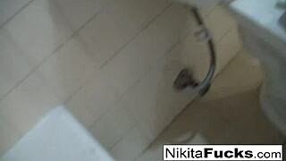 nikita von james shows off her ass and pussy in this sexy home movie masturbation session.