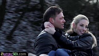 Euro girlfriend rides energetically