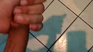 Masturbating nicely in the bathroom with house full