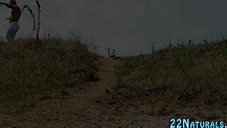 i sucked that blonde babe's cock on the beach, natural tits bouncing