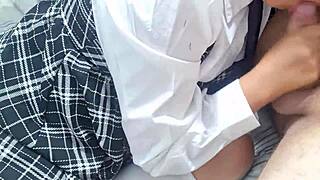 Mexican schoolgirl bent over, shaved and ready after class