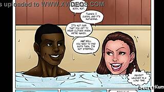 Kåt lege skriker: Riv av klærne mine for store svarte kuker ved bassenget!