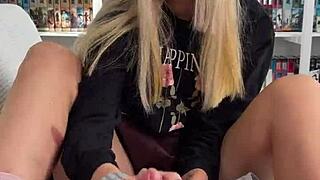 Girlfriend Jerks Off Boyfriend's Cock