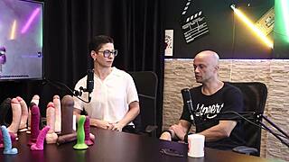 eilani and victor test different dildo sizes in sheer lingerie