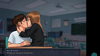 summertime saga 45 intense makeout with french teacher