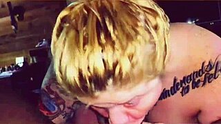 Savannah Jones gives sloppy blowjob to Leroy Love!