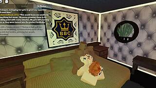 Robloxian redhead slutty snowbunny rides doggystyle, showing big tits and ass, creampied by daddy.