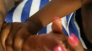 Sloppy Handjob From Ebony Slut Summer Knight