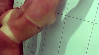 fucking my wife in the hotel bathroom with cock