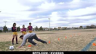 Soccer Cuties Suck Older Coach