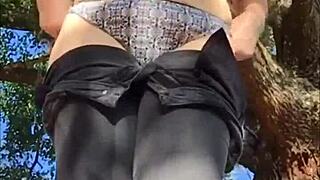 omg naughty slut flashing cute panties outside, so hottt!! 😍