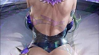 kaisa rides dick in hentai