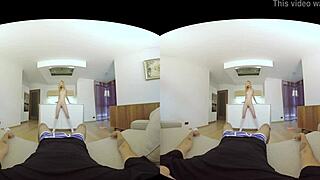 Sweet skinny blonde rides cock in pov