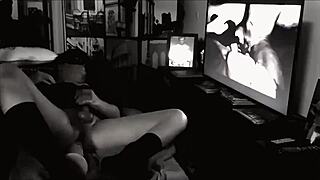 Fisting my ass in the dark.