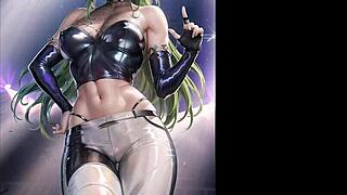 kaisa rides dick in hentai