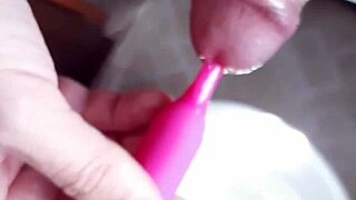 Urethra insertion with vibrator gets wild and intense