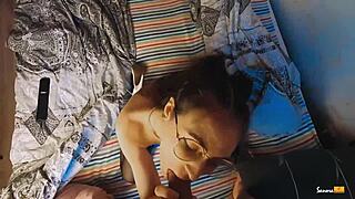 A Girl Sucks a Dick Intensely in the Morning and Gets Late for Work