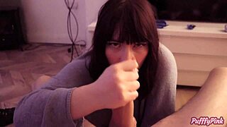 the cheating girlfriend sucks huge white dick sloppy. deepthroat and all, what a babe.