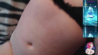 Goth Girl Plays with Big Natural Tits