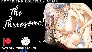 In this intense threesome, the boyfriend roleplay has everyone cumming endlessly with passion