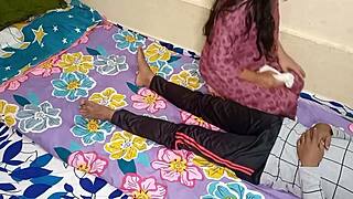 Home Nurse Stepsister Gets Naughty with Stranger in Hindi!