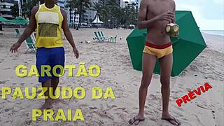 Chubby African Brazilian boy gets fucked on the beach