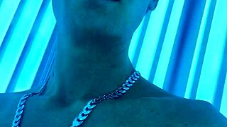 Kevin V Plays With Dildo In Public Tanning Bed