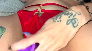 Huge tits latina teen masturbates with dildo and squirts!