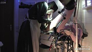 rubbernurse agnes delivers extreme anal treatment with fisting and blowjob