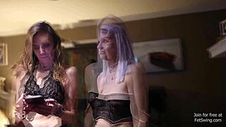 Kylie tries her first strap-on fuck with a woman, spitting and everything! 😲