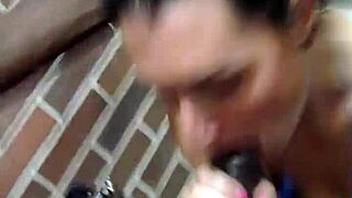 White girl deepthroats BBC 😍