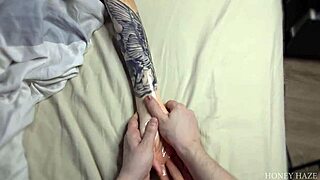 step daughter gives rough handjob after massage