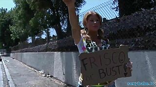 blonde playboy babe sucks big cock eagerly