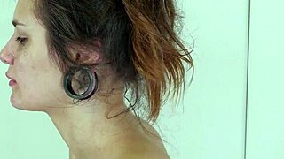 flogged teen submissive gets spun on a turntable with some rough play