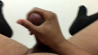 straight guy jerks off for his gay friend, solo masturbation session