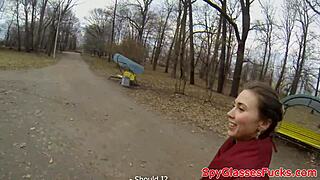 Pulled euro babe meets stranger in pov