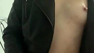 sexy girl masturbates on a chair