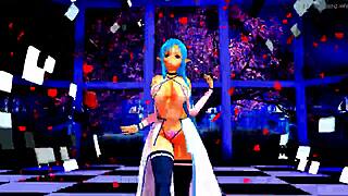 Half-naked girl dancing in anime hentai style 😊