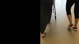 Watching tight denim jeans hugging that perfect ass voyeur-style.